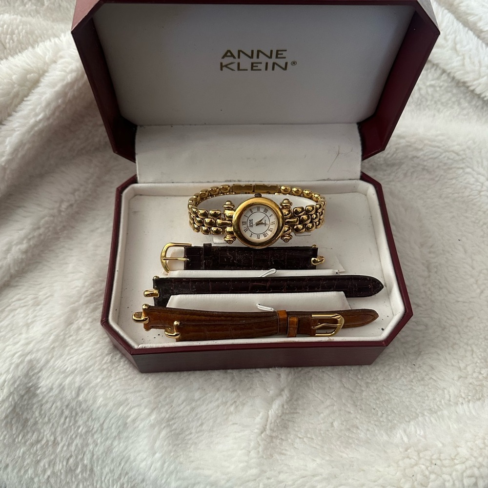 Anne Klein vintage Gold Watch with Interchangeable Straps